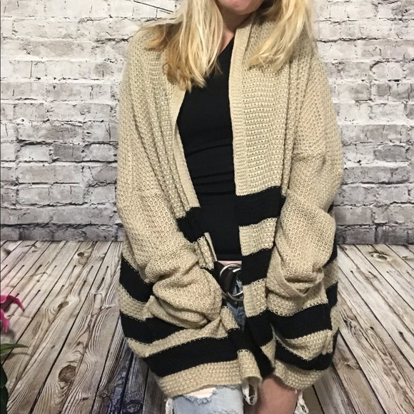 oversized chunky knit cardigan black
